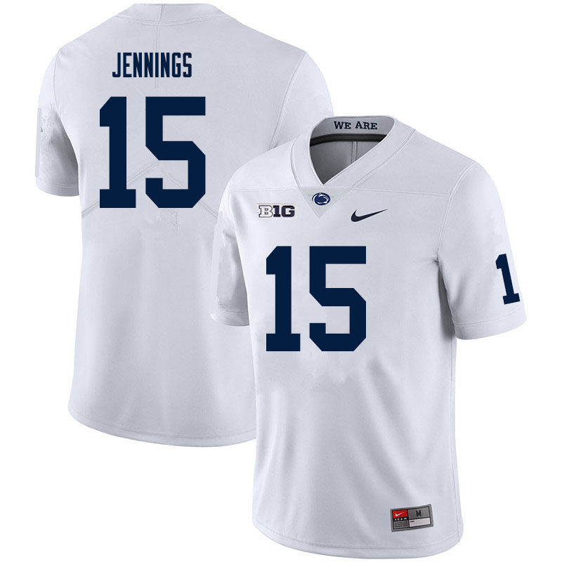 Men #15 Enzo Jennings Penn State Nittany Lions College Football Jerseys Sale-White
